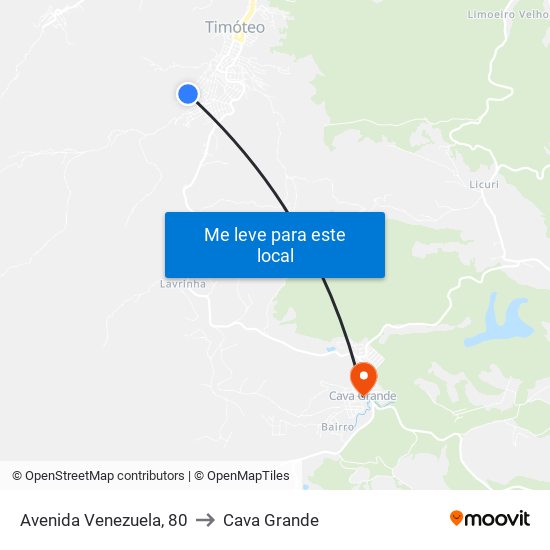 Avenida Venezuela, 80 to Cava Grande map