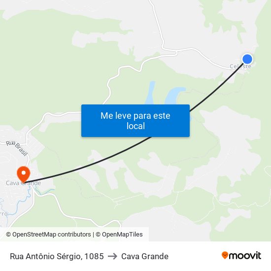 Rua Antônio Sérgio, 1085 to Cava Grande map