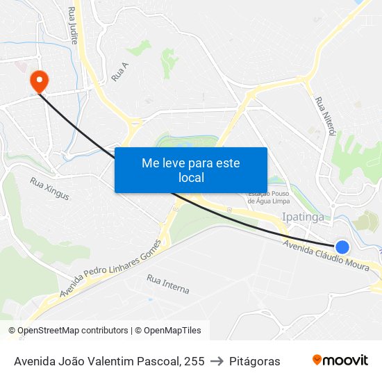 Avenida João Valentim Pascoal, 255 to Pitágoras map