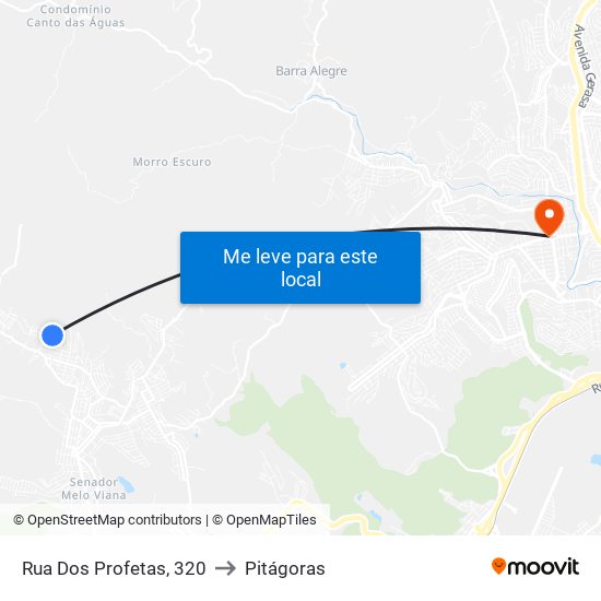 Rua Dos Profetas, 320 to Pitágoras map