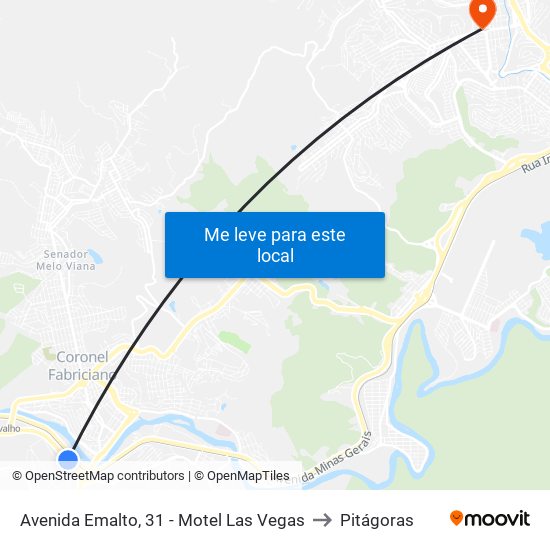 Avenida Emalto, 31 - Motel Las Vegas to Pitágoras map