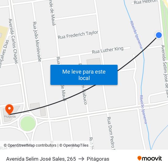 Avenida Selim José Sales, 265 to Pitágoras map