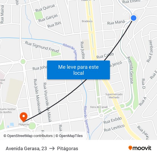 Avenida Gerasa, 23 to Pitágoras map
