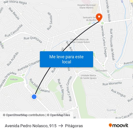 Avenida Pedro Nolasco, 915 to Pitágoras map