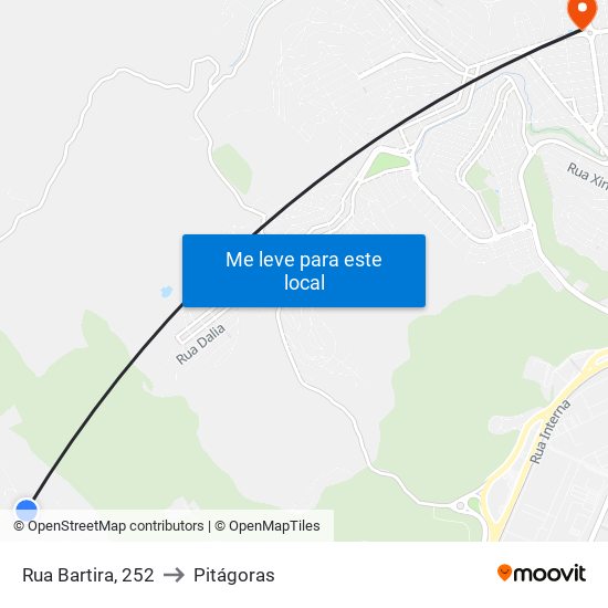Rua Bartira, 252 to Pitágoras map