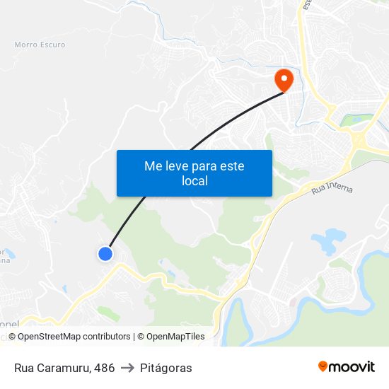 Rua Caramuru, 486 to Pitágoras map