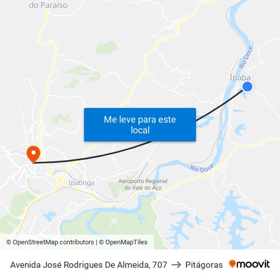 Avenida José Rodrigues De Almeida, 707 to Pitágoras map