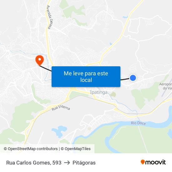 Rua Carlos Gomes, 593 to Pitágoras map