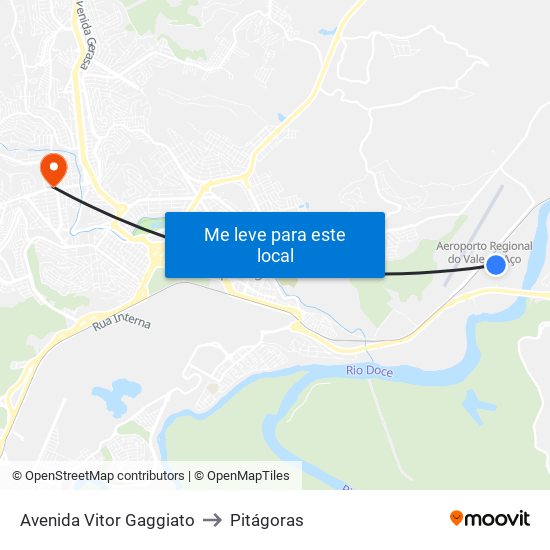 Avenida Vitor Gaggiato to Pitágoras map