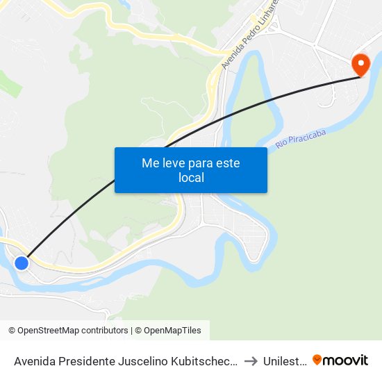 Avenida Presidente Juscelino Kubitscheck De Oliveira, 209 to Unilestemg map