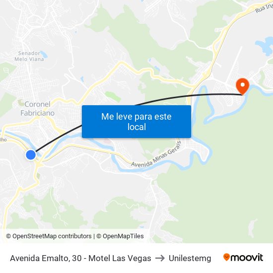 Avenida Emalto, 30 - Motel Las Vegas to Unilestemg map