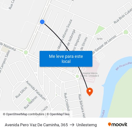 Avenida Pero Vaz De Caminha, 365 to Unilestemg map