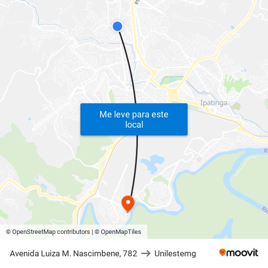 Avenida Luiza M. Nascimbene, 782 to Unilestemg map