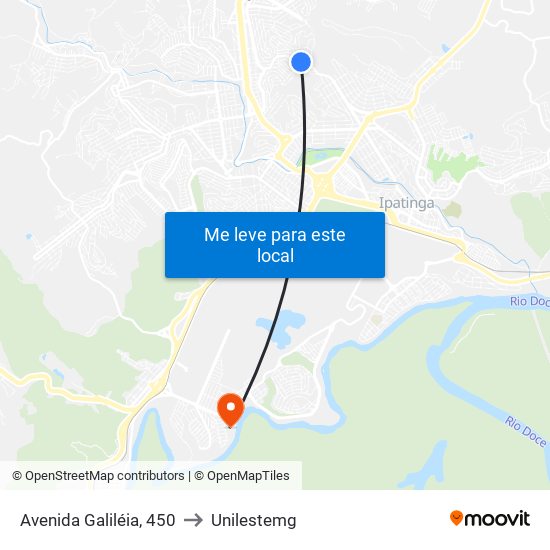 Avenida Galiléia, 450 to Unilestemg map