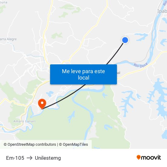 Em-105 to Unilestemg map