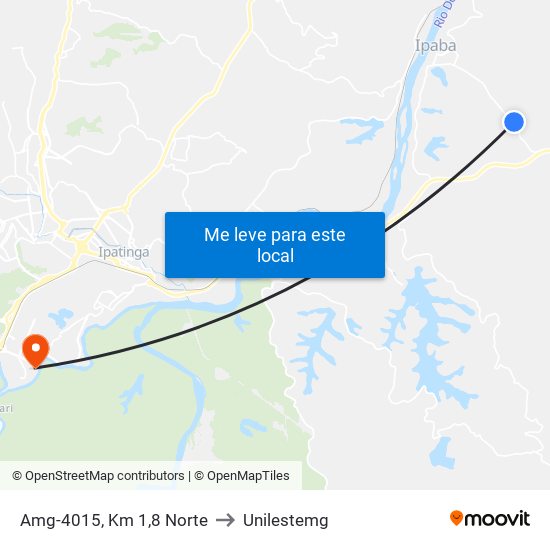 Amg-4015, Km 1,8 Norte to Unilestemg map