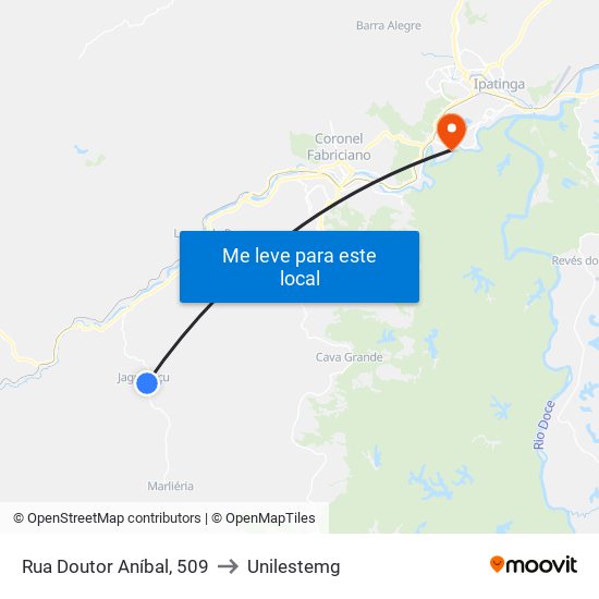 Rua Doutor Aníbal, 509 to Unilestemg map