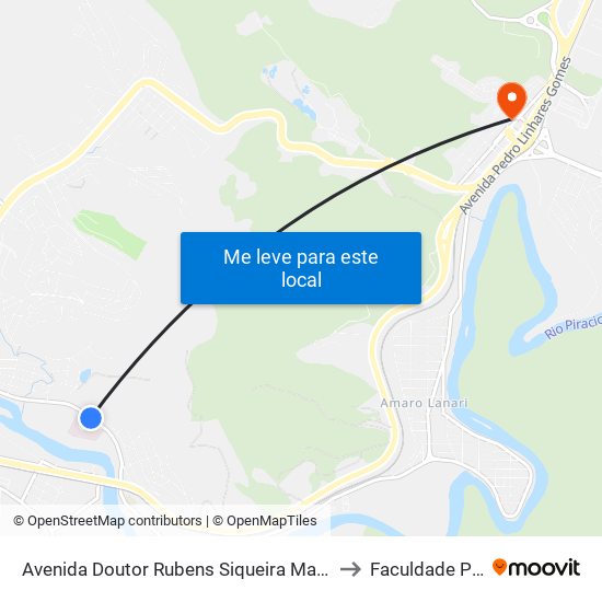 Avenida Doutor Rubens Siqueira Maia - Hospital Unimed (Sentido Fabriciano) to Faculdade Pitágoras - Horto map