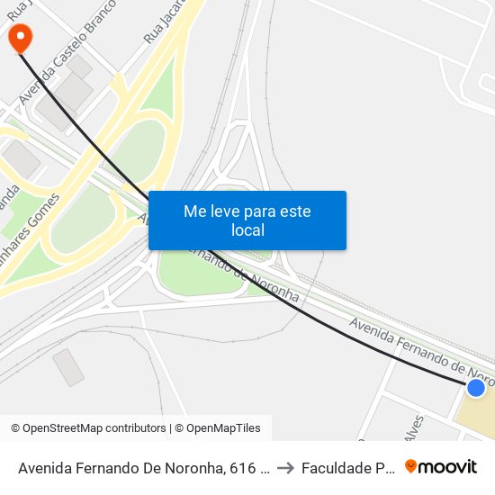 Avenida Fernando De Noronha, 616 - E. M. Padre Cícero De Castro/Sindipa to Faculdade Pitágoras - Horto map