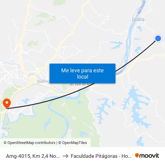 Amg-4015, Km 2,4 Norte to Faculdade Pitágoras - Horto map