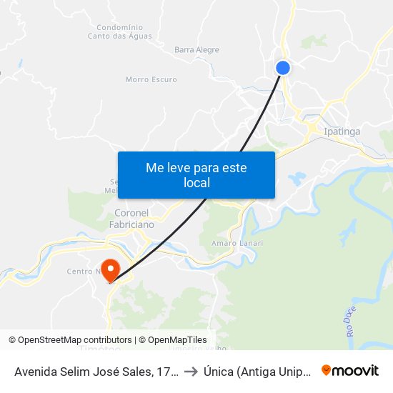 Avenida Selim José Sales, 1720 to Única (Antiga Unipac) map