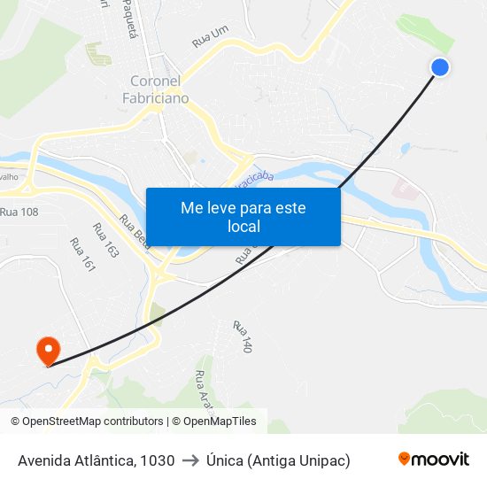 Avenida Atlântica, 1030 to Única (Antiga Unipac) map