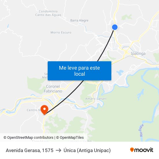 Avenida Gerasa, 1575 to Única (Antiga Unipac) map