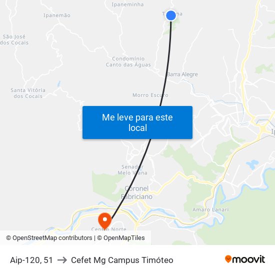 Aip-120, 51 to Cefet Mg Campus Timóteo map