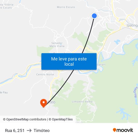 Rua 6, 251 to Timóteo map