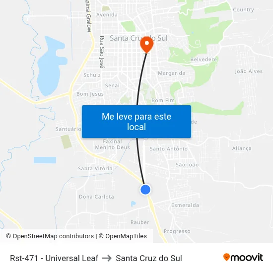 Rst-471 - Universal Leaf to Santa Cruz do Sul map