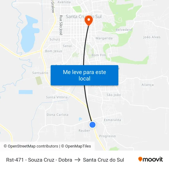 Rst-471 - Souza Cruz - Dobra to Santa Cruz do Sul map
