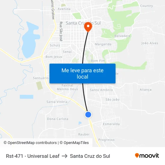 Rst-471 - Universal Leaf to Santa Cruz do Sul map