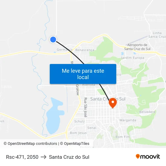 Rsc-471, 2050 to Santa Cruz do Sul map