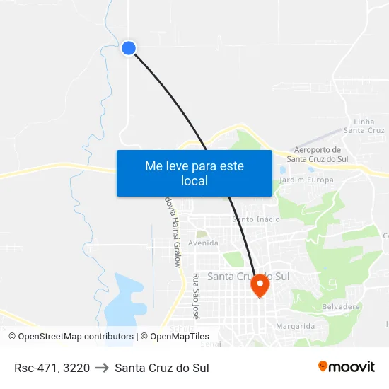 Rsc-471, 3220 to Santa Cruz do Sul map