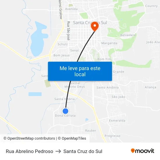 Rua Abrelino Pedroso to Santa Cruz do Sul map