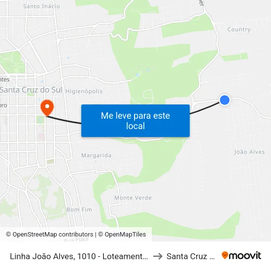 Linha João Alves, 1010 - Loteamento Terra Vista to Santa Cruz do Sul map