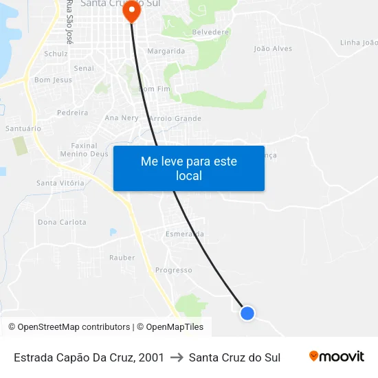 Estrada Capão Da Cruz, 2001 to Santa Cruz do Sul map