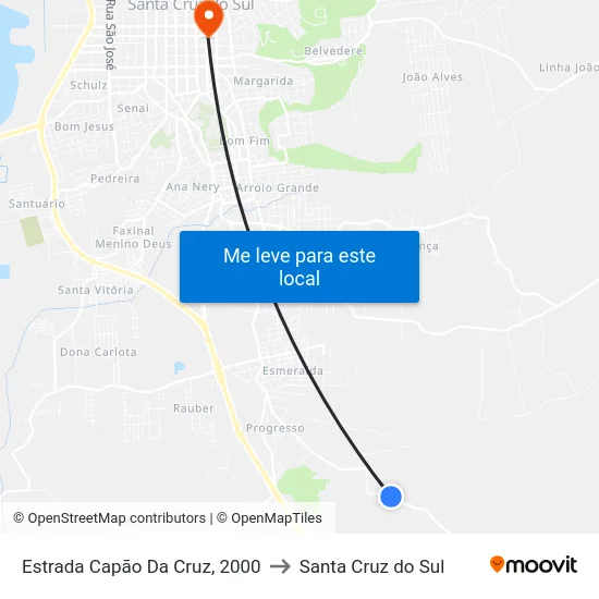Estrada Capão Da Cruz, 2000 to Santa Cruz do Sul map