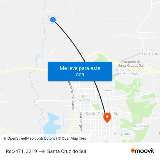 Rsc-471, 3219 to Santa Cruz do Sul map