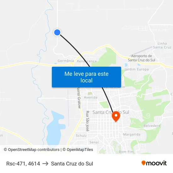 Rsc-471, 4614 to Santa Cruz do Sul map