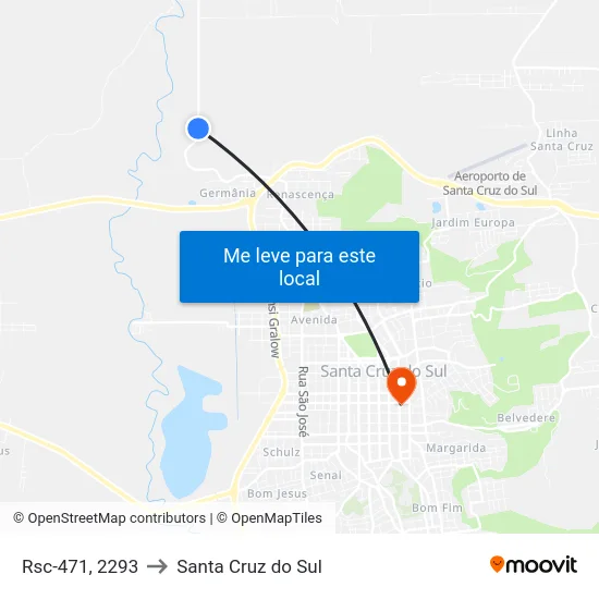 Rsc-471, 2293 to Santa Cruz do Sul map