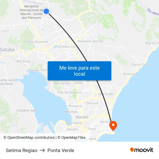 Setima Regiao to Ponta Verde map