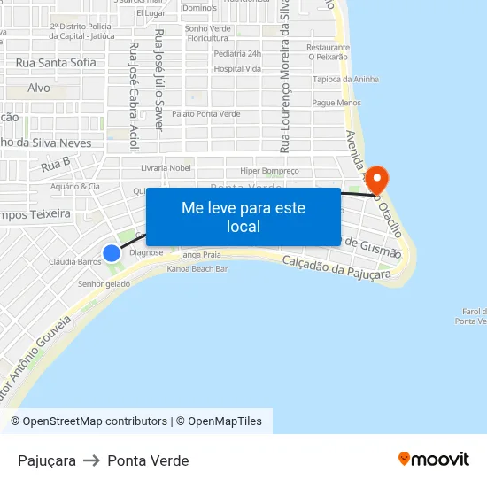 Pajuçara to Ponta Verde map