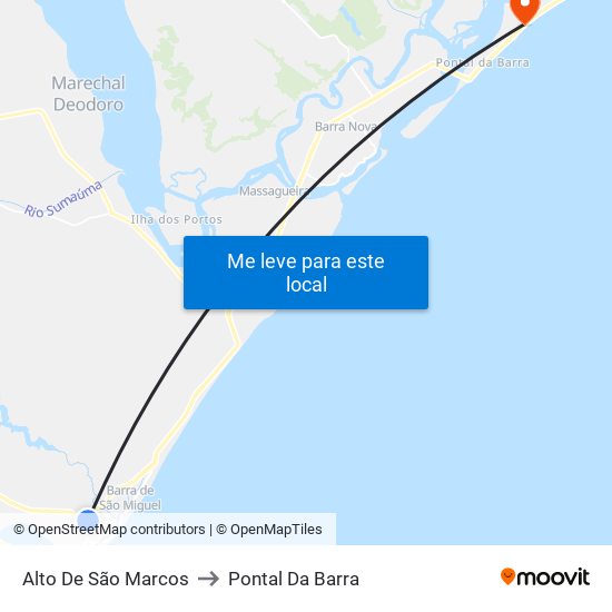 Alto De São Marcos to Pontal Da Barra map
