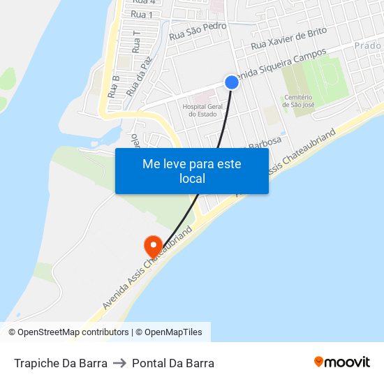 Trapiche Da Barra to Pontal Da Barra map