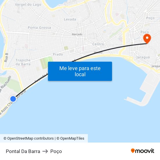 Pontal Da Barra to Poço map