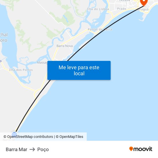 Barra Mar to Poço map