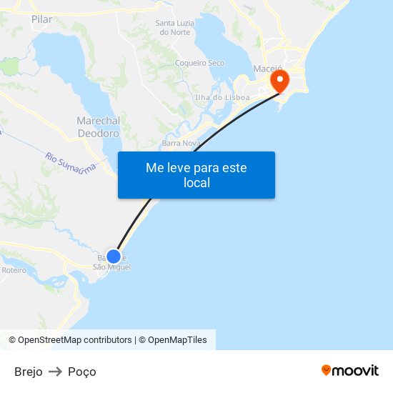 Brejo to Poço map