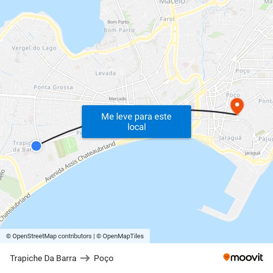 Trapiche Da Barra to Poço map