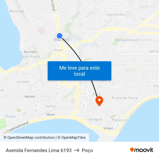 Avenida Fernandes Lima 6193 to Poço map
